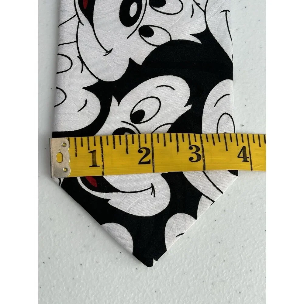 Mickey Unlimited by Balancine Inc VTG Disney Black and White‎ Graphic Print Tie